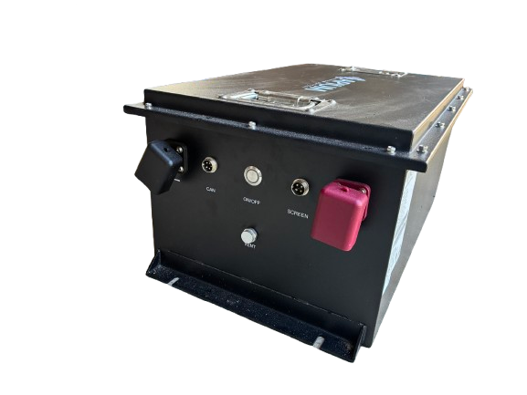 Apium battery control panel with CAN, on/off, screen and vent ports
